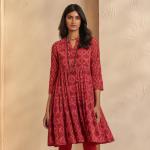 Floral Printed V-Neck A-line Kurta With Palazzos