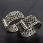 Antique Oxidized Silver Floral Cuff Bangles