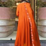 Floral Yoke Design Pleated Thread work Kurta with Trouser and Dupatta